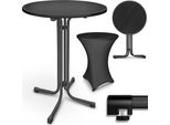 Tillvex® Gastro Bar Table Pieghevole Set Di 2 - Ø60Cm Nero | Tavolo Bistrot Finito Assemblato | Tavolo Pieghevole Rotondo - Tavolo Da Festa Resistente Alle Intemperie | Tavolo Da Giardino Per Interni Ed Esterni