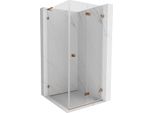 Mexen Lunar-F L Cabina Doccia Pieghevole Destra 100 X 100 Cm, Trasparente, Oro Rosa - 836L-100-100-60-00-P