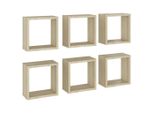 Syfax™ Mensole A Cubo 6 Pz Rovere Sonoma 30X15X30 Cm