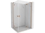 Mexen Mist-H L Duo Cabina Doccia Battente Destra 100 X 115 Cm, Trasparente, Rame Spazzolato - 8A5L-100L-115P-65-00