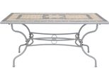 Milanihome.It - Set Tavolo Giardino Rettangolare Con Piano In Mosaico 160X90 Con 4 Sedie In Ferro Tortora Per Esternodi Coloretortora