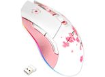 Mouse Da Gioco Senza Fili, Ricaricabile A Doppia Modalità, 6 Pulsanti Programmabili, 10K Dpi, Rgb E 7 Dpi Fino A [150 Ips][Frequenza Di Campionamento Di 1000 Hz] Per Pc/Mac