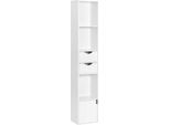 Libreria - A Terra - 6 Livelli - Con Cassetti - 30 X 158 X 24 Cm - Melamina E1 - Bianco