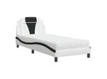 Vidaxl Letto "Viana"" Con Materasso Bianco E Nero 80X200 Cm In Pelle Finta"