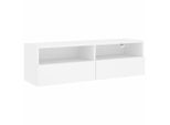 Syfax™ Mobile Tv A Parete Bianco 100X30X30 Cm In Legno Multistrato
