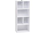 Libreria / Scaffale Espositivo - Scaffale Indipendente - 4 Livelli - Mdf Con Melamina - 50 X 30 X 118 Cm - Senza Ante - Stile Moderno - Bianco