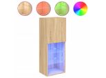 Syfax™ Mobile Tv Con Luci Led Rovere Sonoma 40,5X30X102 Cm
