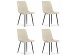 Valora Turin Sedia Beige Velvet X4 - 4 Sedie Beige Per L'arredamento D'interni