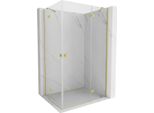 Mexen Mist-H Duo Cabina Doccia A Battente Destra 95 X 115 Cm, Trasparente, Oro Spazzolato - 8A5-095L-115P-55-00