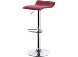 Sgabello Da Bar/Sgabello Da Banco - Sgabello Girevole Regolabile In Altezza - Girevole A 360° - Altezza 62-84 Cm - Similcuoio - Base In Acciaio Cromato - Portata 100 Kg - Rosso Vino