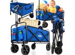 Carrello Da Spiaggia Sunshine Blu Pieghevole Da Campeggio Turistico 100Kg
