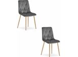 Sedia Libra Valora, Velluto Grigio Scuro, Gambe In Legno X2 | Due Sedie Grigio Scuro Per Spazi Formali O Informali