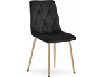 Sedia Valora Libra, Velluto Nero, Gambe In Legno X1 | Sedia Nera Con Gambe In Legno Per Un Tocco Di Contrasto