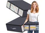 Edibazzar | Set Di Organizer Per L'armadio Per Biancheria Da Letto E Vestiti, 2 Borse Grandi, Grigio, 60 X 45 Cm