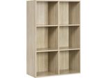 Libreria - A Libera Installazione - 3 Livelli - 60 X 29,5 X 89 Cm - Mdf - Scomparti Aperti - Rovere Chiaro