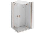 Mexen Mist-H Duo Cabina Doccia A Battente Destra 80 X 115 Cm, Trasparente, Rame Spazzolato - 8A5-080L-115P-65-00