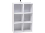 Libreria Autoportante - Scaffale A Cubo - 3 Livelli - 6 Ripiani - Mdf - 60X29,5X89 Cm - Bianco