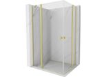Mexen Mist Duo Cabina Doccia A Battente 120 X 100 Cm, Trasparente, Oro Spazzolato - 8A4-120-100-55-00