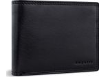 Bugatti Pelle Portafoglio Savona Wallet With Flap 7CC Black Nero