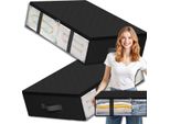 Edibazzar | Set Di Organizer Per Armadi, 2 Pezzi, Per Biancheria Da Letto, Vestiti, Borse, Grande, Nero, 60 X 45 Cm