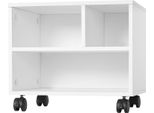 Carrello Per Stampanti - Supporto Rotante Per Stampanti - 3 Scomparti Aperti - 40 X 35 X 30 Cm - Rivestimento Melaminico E1 - Capacità Di Carico 30 Kg - Bianco
