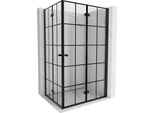 Mexen Mist-F Duo Cabina Doccia Pieghevole Destra 75 X 95 Cm, Griglia Nera, Nero - 8A6-075L-095P-70-77
