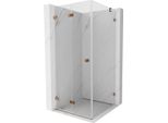 Mexen Lunar-F Cabina Doccia Pieghevole Sinistra 80 X 80 Cm, Trasparente, Oro Rosa- 836-080-080-60-00-L