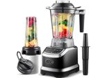 Amzchef Frullatore Smoothie Maker - Frullatore 2000W Frullatore Ad Alte Prestazioni Con Display A Led 6 Lame 3D Affilate 22000 Giri/Min Frullatore 1,85 Litri