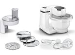 Robot Da Cucina Bosch Serie 2 MUMS2AW01, Ciotola In Plastica Da 3,8 L, Affettatrice Continua, 4 Dischi, Gradini, Gancio Per Impastare/Battitore/ Frusta,