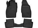 Tappetini Auto In Gomma 3D Wielganizator Per Opel Corsa D Hatchback (2006-2015) – Neri, Bordo Alto, Set 3 Pz