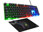 Set Con Tastiera E Mouse, Combinazione 3 In 1 Con Tastiera Da Gioco Qwerty, 105 Tasti, Mouse Da Gioco 2600 Dpi, Tappetino Per Mouse Da Gioco, PC/PS4/PS5