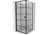Mexen Mist-B Cabina Doccia A Battente Sinistra 70 X 70 Cm, Griglia Nera, Nero - 8A2T-070-070-70-77-L