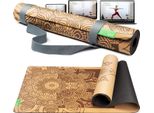 Backlaxx ® Tappetino Yoga In Sughero Con Gomma Naturale - Faz 08/2025 Tappetino Yoga Sostenibile, Privo Di Sostanze Inquinanti, Antiscivolo, Tappetino Fitness