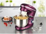Robot Da Cucina Con Ciotola Da 6L - 1.500 Watt In Bacche Con Impastatrice Planetaria Inclusa Ciotola In Acciaio Inox, Frusta, Gancio Per Impasto, Rosso