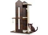 Costway Tiragraffi In Legno, 120 Cm, Albero Per Gatti Con Tiragraffi, 3 Piattaforme, Palline E Cuscino Rimovibile, Tiragraffi Per Gatti Albero Di Arrampicata Per Gatti Albero Di Attività