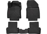Tappetini Auto In Gomma 3D Wielganizator Per Renault Clio Iv Grandtour, Station Wagon, Hatchback (2013-) – Neri, Bordo Alto, Set 4 Pz