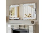 Vrygle Specchio Da Parete In Cristallo 120×60 Cm: Grande Specchio Con Cornice, Specchio Decorativo Moderno Hd Argento Per Soggiorno E Camera