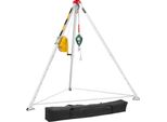 Set Di Treppiedi Vevor Per Spazi Confinati, Treppiedi Di Salvataggio Con Dispositivo Di Sollevamento, Argano Da 1179 Kg, Sistema Di Salvataggio, Cavo Da 30 M, Treppiedi Di Salvataggio Con Protezione Anticaduta, Altezza Di Lavoro 1,6-2,45 M