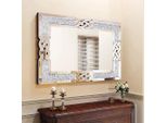 Vrygle Specchio Da Parete Con Cristalli 90×60 Cm – Specchio Grande Con Cornice, Specchio Decorativo Hd Argento Moderno Per Soggiorno E Camera