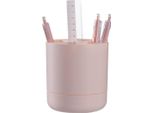 Inf Portapenne Rotante A 360° - Organizer Da Scrivania Per Cancelleria Rosa