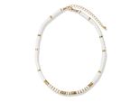 Collier Firetti "Schmuck Geschenk Kupfer Halsschmuck Halskette", Gelbgoldfarben, Weiß, Halsketten, Herren, Acryl Kupfer, L: 47 B: 6Mm, Acryl, Kupfer, Collier, Made In Germany - Mit Acryl, B:6Mm