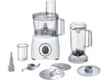 Robot Da Cucina Compatto Bosch Multi Talent 3 MCM3200W, 30 Funzioni, Lama Universale, Affettare E Grattugiare, Disco Sbattitore, Bianco, 800 W, Vaschetta Di Miscelazione