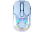 Mouse, Mouse Senza Fili Con Ricevitore Usb Nano, Tri-Mode (BT5.1+ BT5.1 + 2.4Ghz) Silenzioso E Ricaricabile, Copertura Trasparente, Per Laptop, Pc, Ipad, Mac