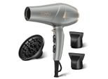 Asciugacapelli Professionale Da 2300W Con Tecnologia Agli Ioni E Ugello Per Lo Styling Con Diffusore, 2 Velocità E 3 Impostazioni Di Calore (Grigio)