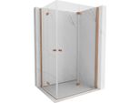 Mexen Mist-F Duo Cabina Doccia Pieghevole Destra 75 X 95 Cm, Trasparente, Rame Satinato - 8A6-075L-095P-65-00