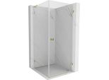 Mexen Lunar-B L Cabina Doccia A Battente Destra 80 X 80 Cm, Trasparente, Oro - 832L-080-080-50-00-P