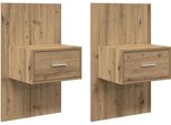 Syfax™ Armadio Da Notte 2 Pcs Rovere Artigianale 50 X 32,5 X 80Cm