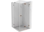 Mexen Lunar-F Cabina Doccia Pieghevole Destra 100 X 100 Cm, Trasparente, Oro Rosa- 836-100-100-60-00-P