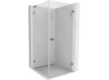 Mexen Lunar-B L Cabina Doccia Con Apertura A Destra 80 X 80 Cm, Trasparente, Oro Rosa - 832L-080-080-60-00-P