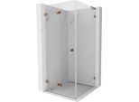 Mexen Lunar-F L Cabina Doccia Pieghevole Sinistra 80 X 80 Cm, Trasparente, Oro Rosa - 836L-080-080-60-00-L